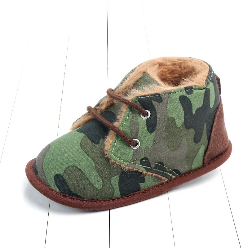 Camouflage Зимняя теплая обувь для маленьких мальчиков и девочек, кроссовки для первых шагов, детская кроватка, обувь для малышей, ботинки для новорожденных - Цвет: Camouflage