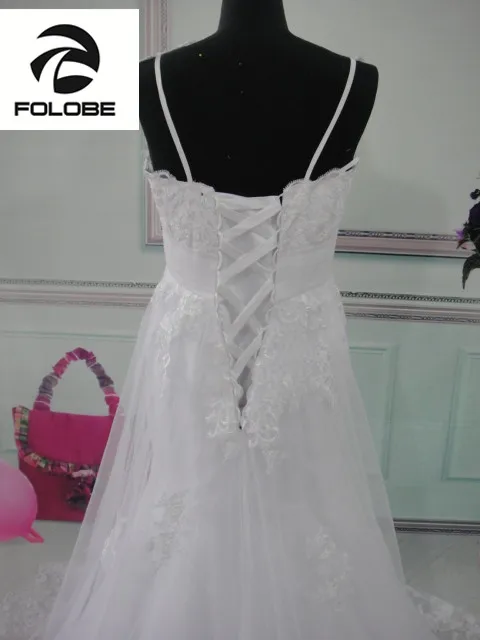 Robe Mariage 2017 индивидуальный заказ белый/слоновая кость Тюль Pleat Аппликации Кружева