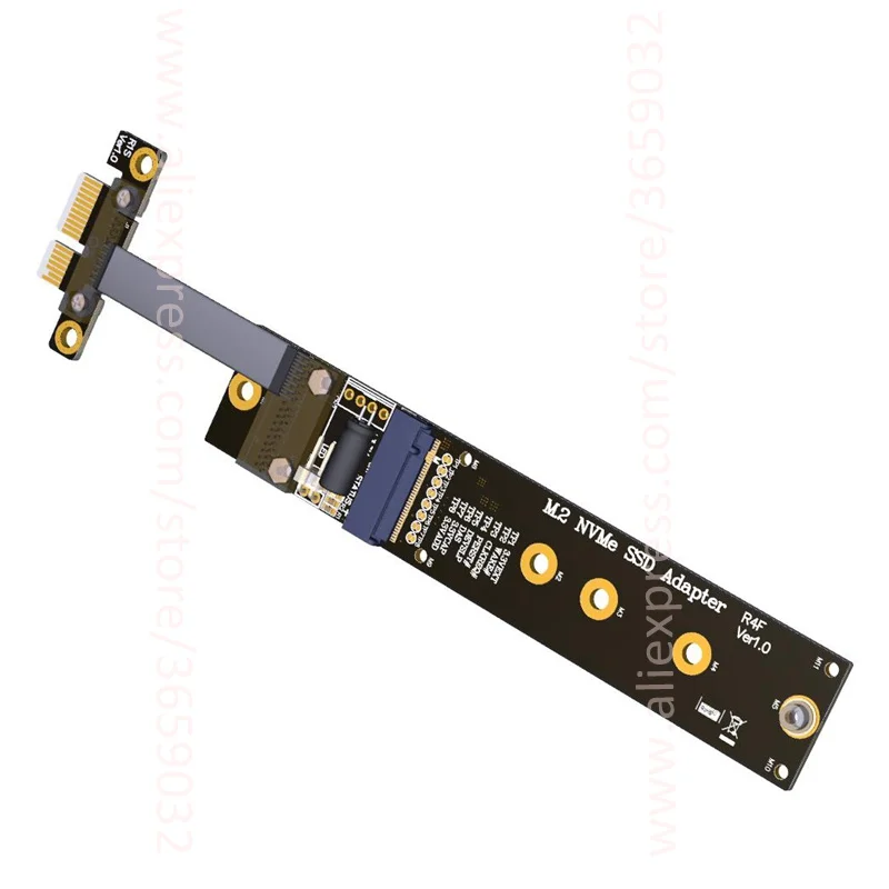 M.2 M ключ NVMe SSD для PCI e PCIe x1 адаптер Riser Card Гибкий плоский кабель M2 keyM Express pci express 1x Gen3.0