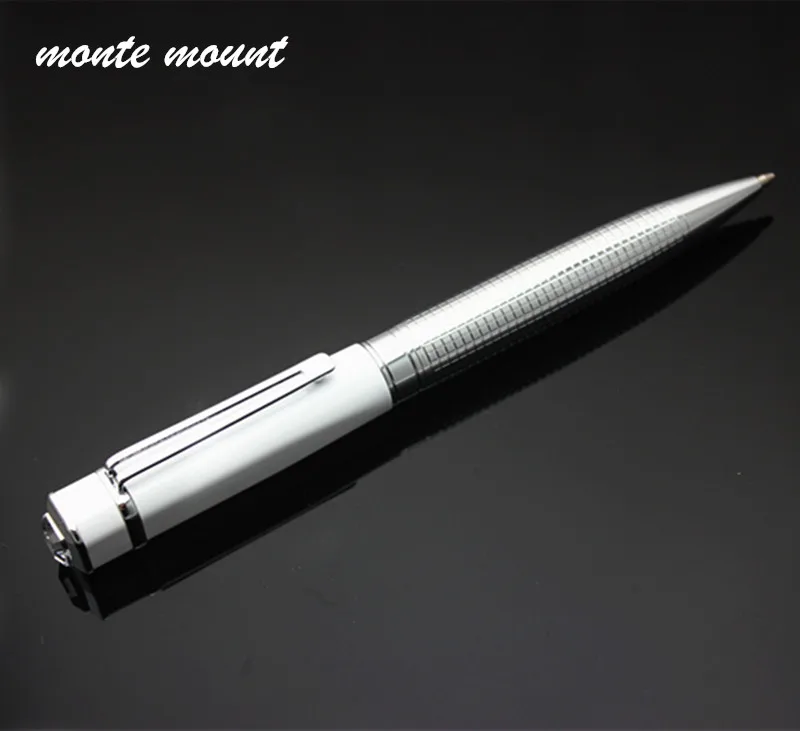 Элегантная Серебристая шариковая ручка с алмазным зажимом гладкие зеркальные