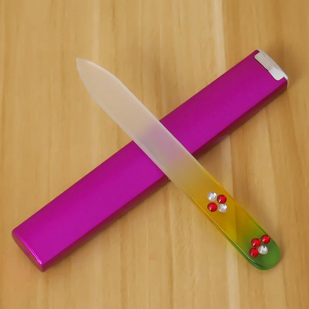 

Crystal Glass Nail File Buffer Nail Art Polish Manicure Tool Kit Barrelled Box Fashion Nail Tools