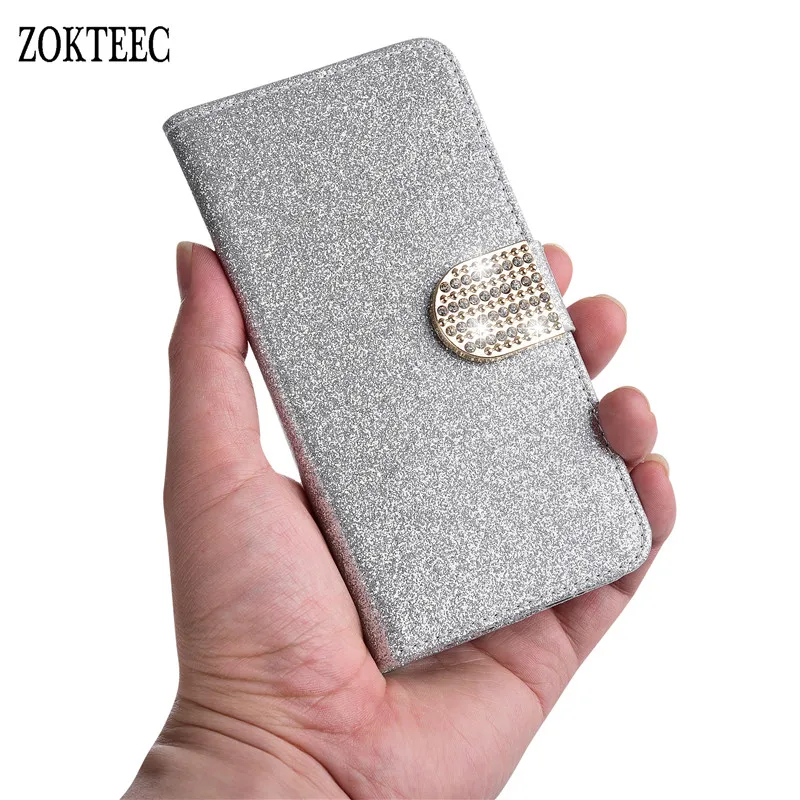 Zekteec Для Doogee Shoot 1 2 Модный Блестящий блестящий кожаный флип чехол умный с