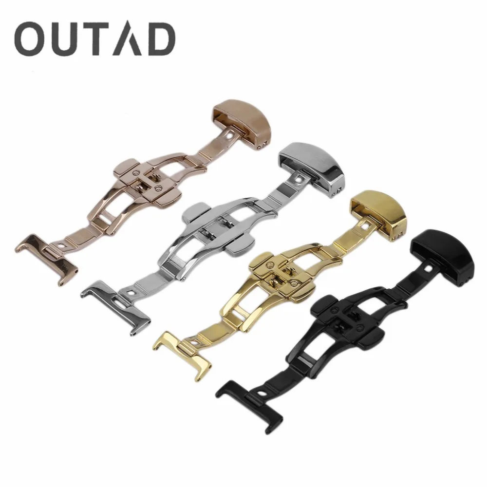 Черная прочная двойная Складная Бабочка Пряжка из нержавеющей стали ремешок для