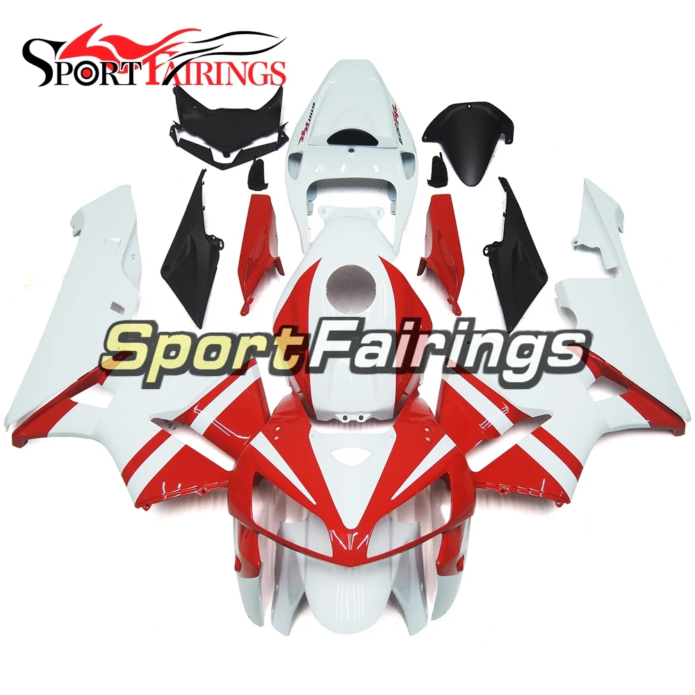 

Complete Injection ABS Plastics Motorcycle Fairing Kits For Honda CBR600 CBR600RR F5 2005 2006 Year 05 - 06 White Red Carene