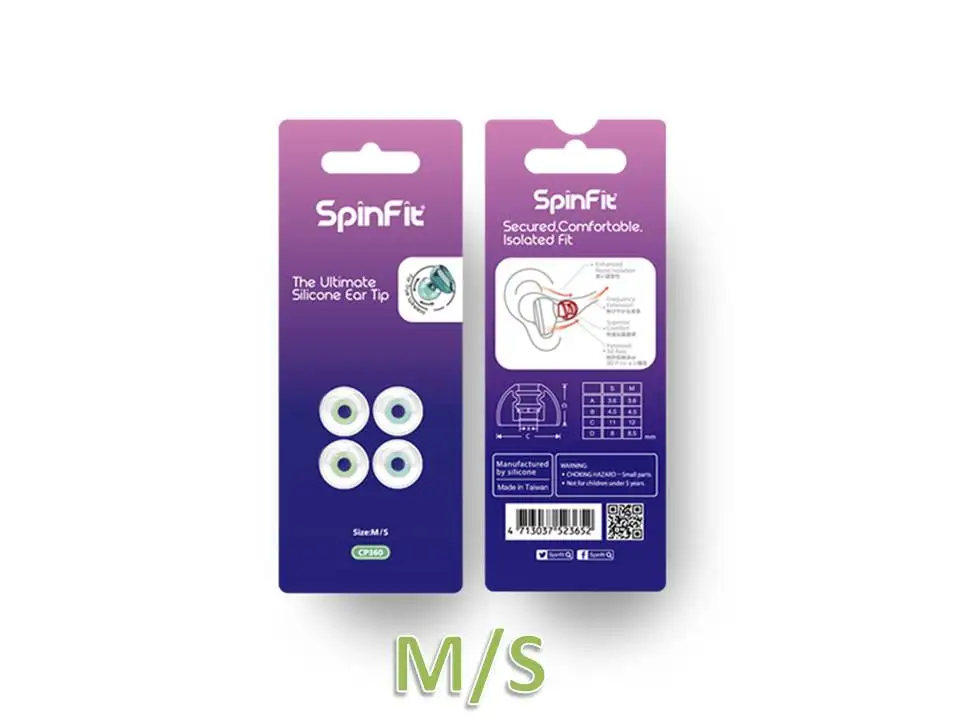 M.S SpinFit CP360 3,6 мм высококачественные силиконовые наушники для ушей, беспроводные наушники-вкладыши(SS s m l S/S s m/S L/M - Цвет: M.S