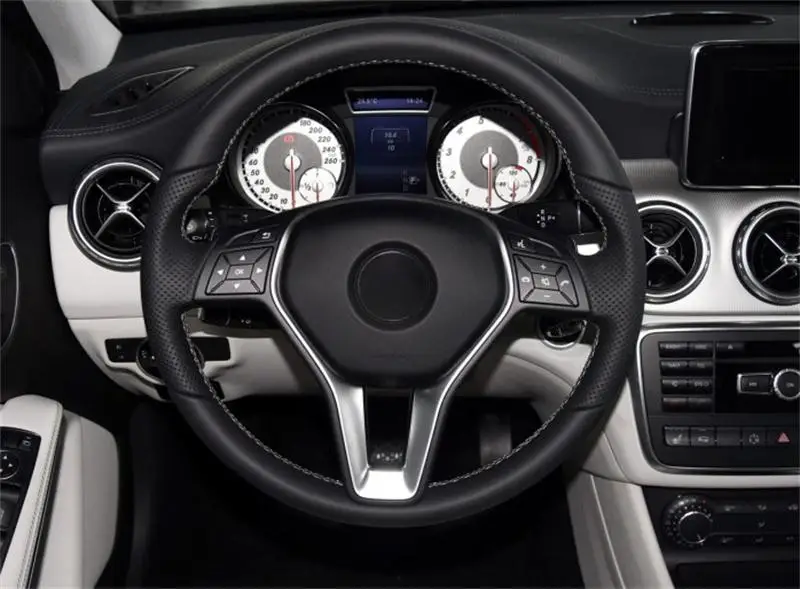 Автомобильный Стайлинг для Mercedes Benz A GLA CLA класс W176 X156 C117 кнопки рулевого колеса наклейка крышка отделка интерьера авто аксессуары