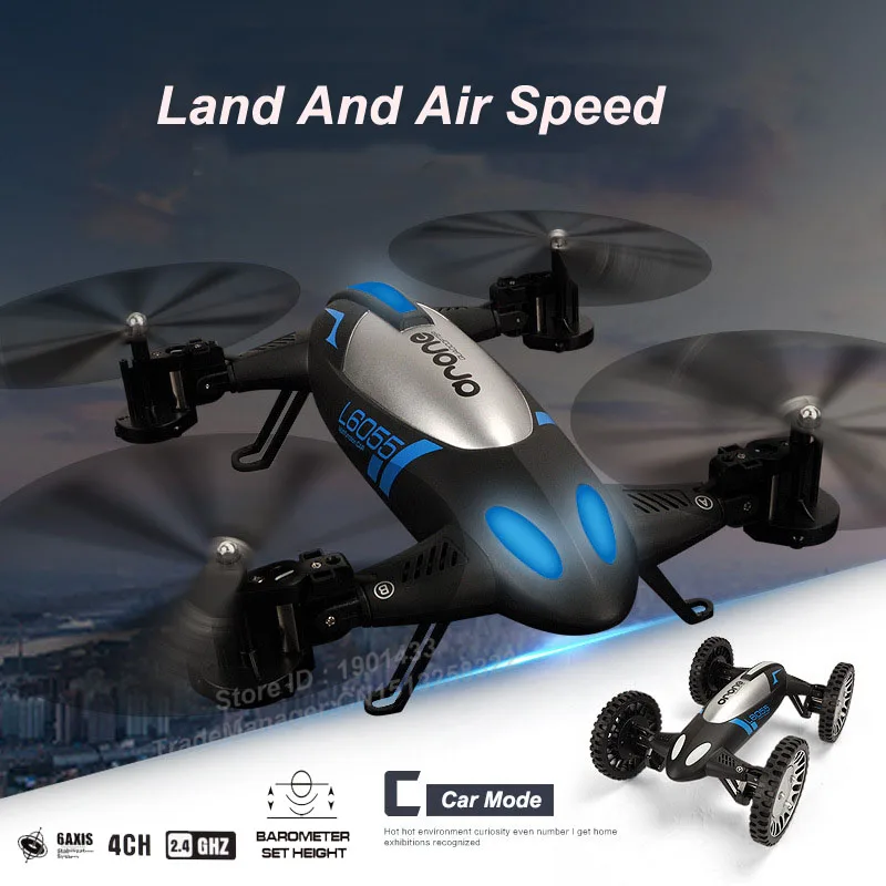 

Newest Air Pressure Sensor 2 in 1 Land Or Sky RC Quadcopter Flying Car 360 Degree Roll Helicopter Drone Remote Control Toys