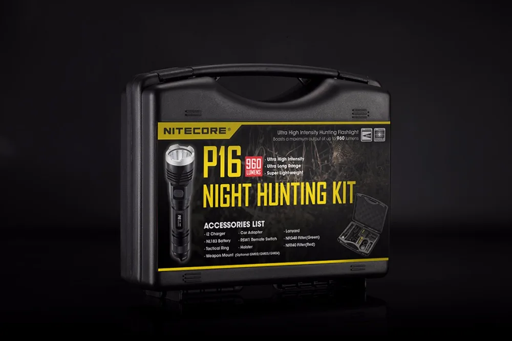 Скидка NITECORE 960 люмен холодный белый светильник CREE XM-L2 U2 светодиодный P16 Охотничий комплект охотничий военный поисковый фонарик Фонарь