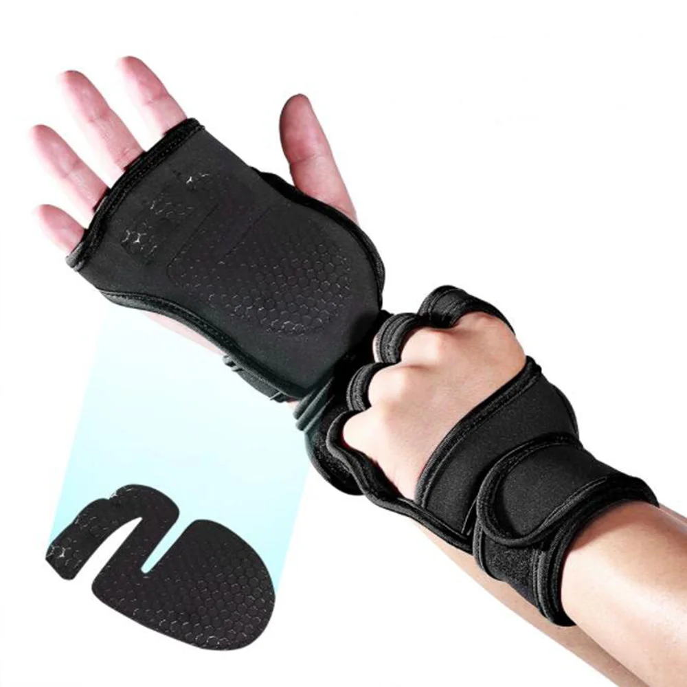 

1Pair Weight Lifting Gym Fitness Gloves with Wrist Wrap Support Crossfit Workout Hand Palm Protector Gloves Weight Lifting Glove