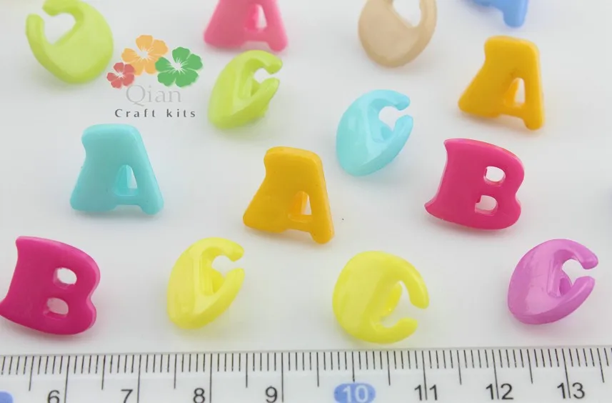 800 шт. каваи ABC пластиковые хвостовик кнопки шитье ремесло diy Кабошон бусины для