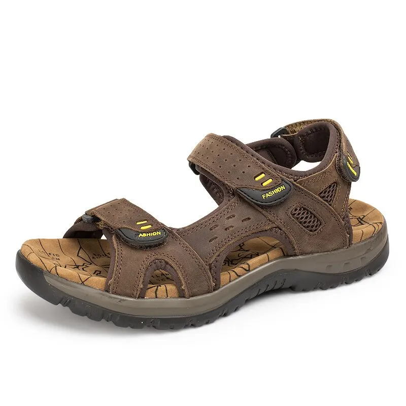 Hot Sale New Fashion Summer Leisure Beach Men Shoes High Quality Leather Sandals The Big Yards Men's Size 38-48 | Обувь