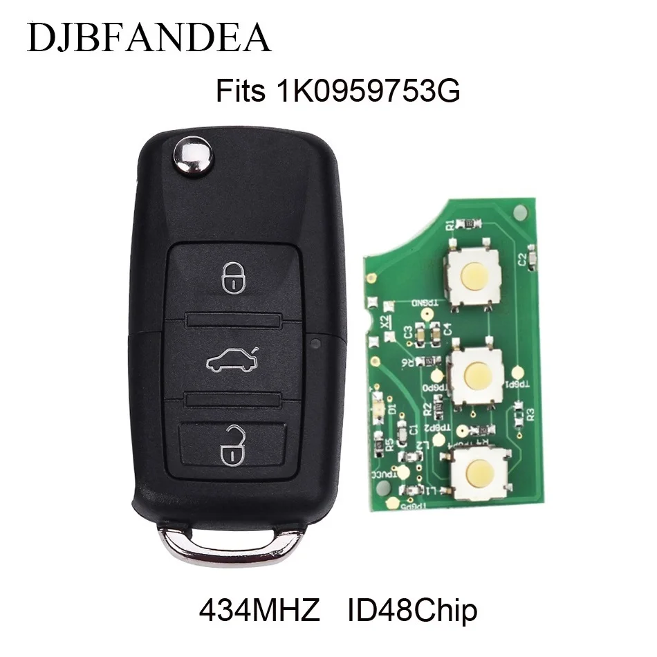 DJBFANDEA дистанционный ключ 1K0959753G 5FA009263-10 для CADDY/EOS/GOLF/JETTA/SIROCCO/TIGUAN/TOURAN 2003 2004 2005 2006 2007 2008 2009