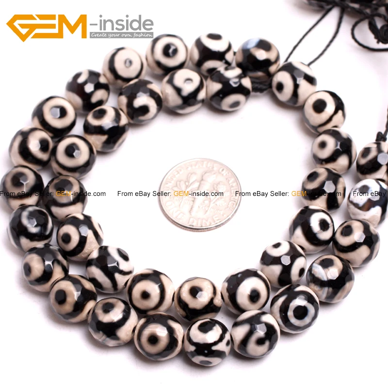 Ограненные бусины в виде глаз огненных агатов для изготовления ювелирных