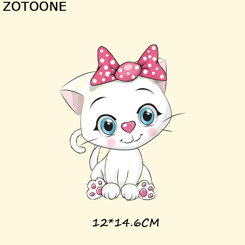 ZOTOONE милый Кот патч термонаклейки для одежды уровень стираемые наклейки