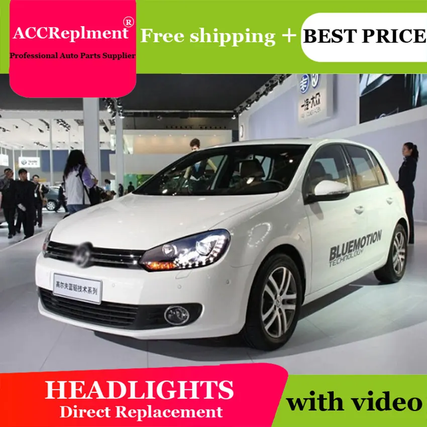 Авто. PRO 2009 2013 для гольф vw MK6 фары Тюнинг автомобилей 6 DRL светодиодный слезы глаза
