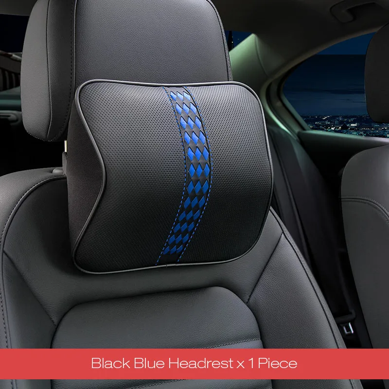 

LOEN 1Pcs Car Neck Pillow Auto Headrest Seat Support Seat Head Neck Rest Safety Cushion Support Pillow Headrest Pad Leather