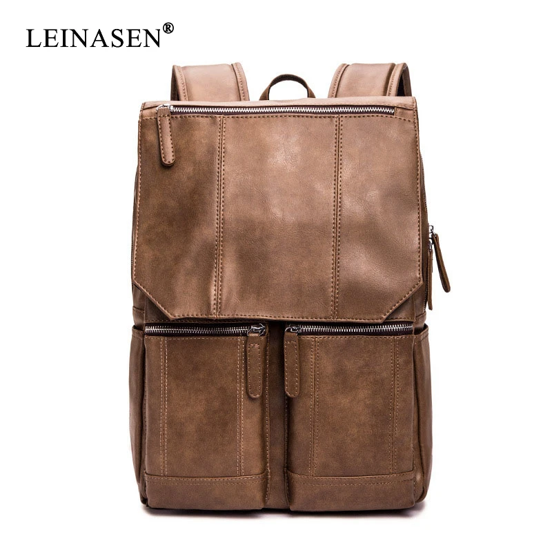 Модный новый мужской рюкзак из искусственной кожи сумки для студентов колледжа