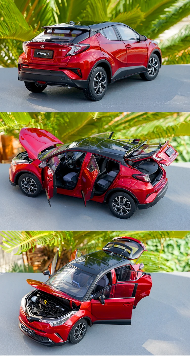 6 цветов 1:18 TOYOTA C-HR модель из цинкового сплава, высококачественная металлическая коллекция и Подарочная модель автомобиля украшения