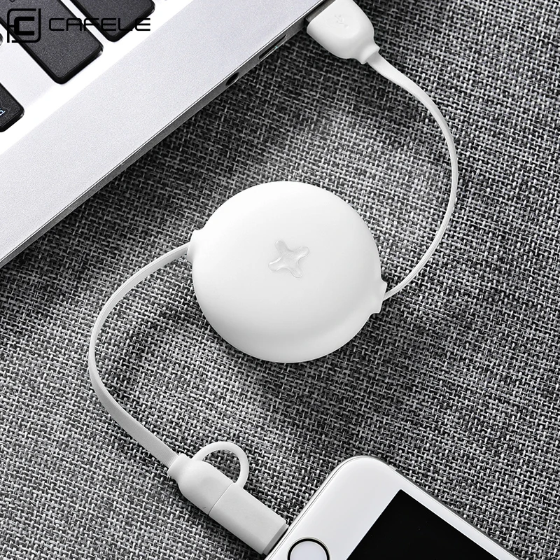 Cafele 2 в 1 Выдвижной USB кабель для iPhone Micro зарядного устройства портативный 6 кабель|Кабели мобильных телефонов|