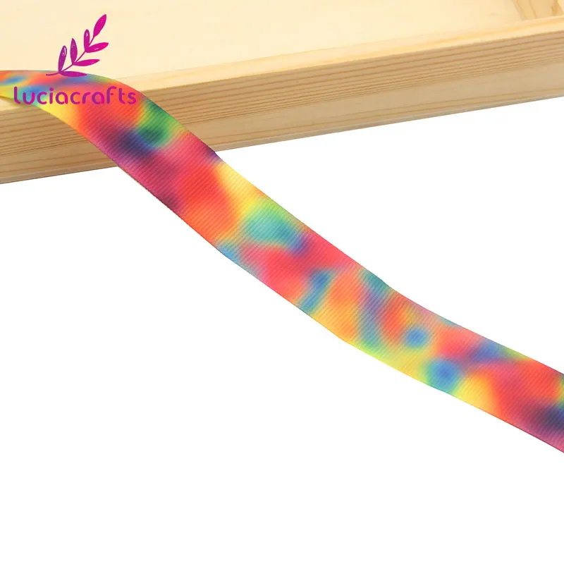 Color 2 5yards 5 ярдов/6 ярдов 25 мм/38 мм Печатная корсажная лента для рождества, свадьбы, вечеринки упаковочный материал для подарков DIY Аксессуары S0402 - Цвет: Color 2 5yards