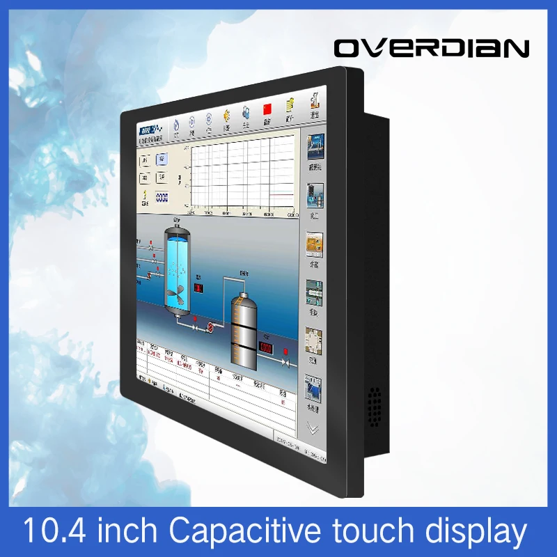 Промышленный ЖК-монитор с интерфейсом VGA/TouchUSB 10 4 дюйма/емкостный сенсорный
