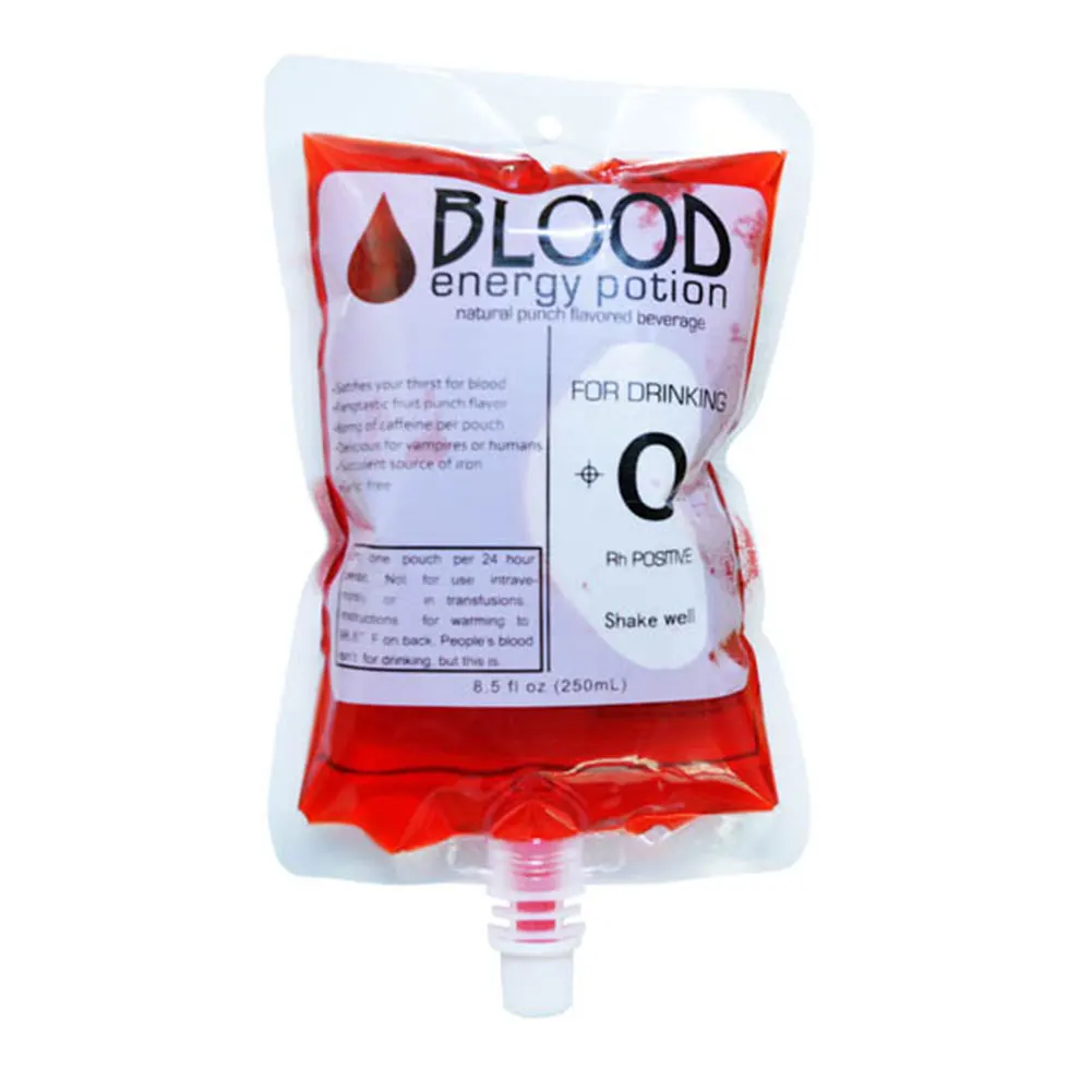 blood type Креативный мешок крови вампира энергии крови фруктовый сок напиток питьевой декор Хэллоуин вечерние реквизит аксессуары для маскарадов - Цвет: blood type
