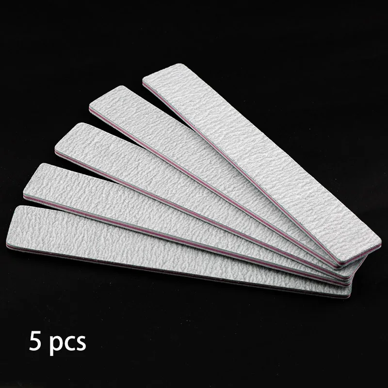06 5pcs 5 штук в партии наждачной бумагой, пилка для ногтей блок комплект Лайм 100/180 двухсторонняя пилки Шлифовальные буфера серый Пилочки для ногтей для UV гель-лака Маникюра Инструмент - Цвет: 06 5pcs