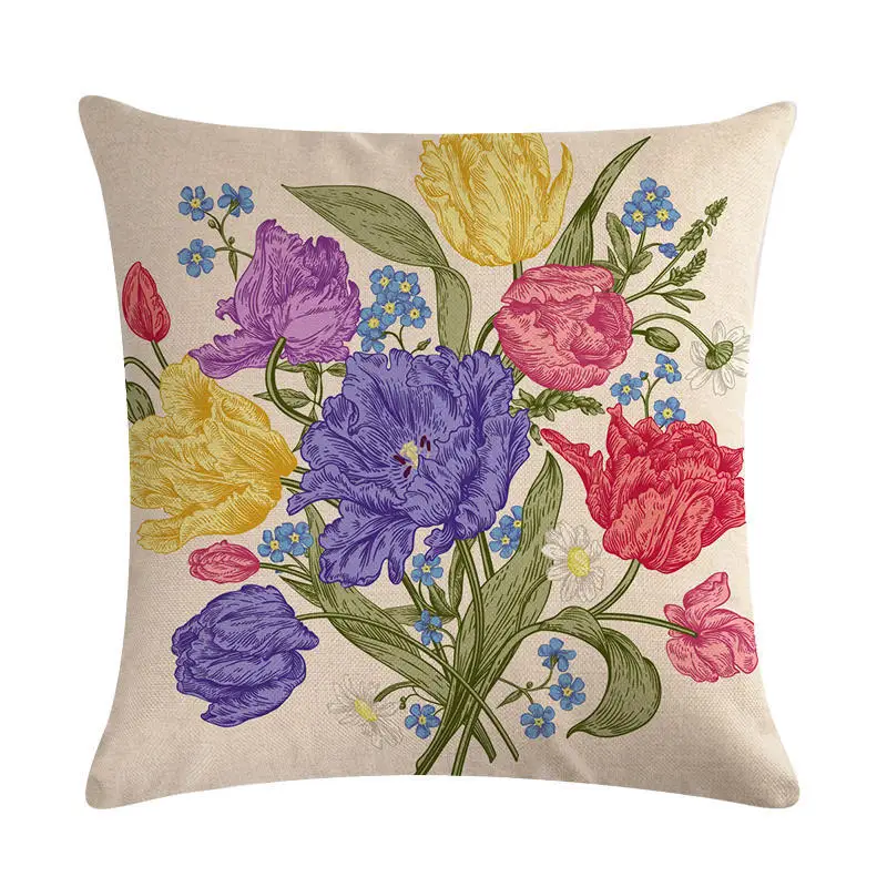 Наволочка с фиолетовым цветком 45x45 см домашний декор кокосовое дерево наволочка