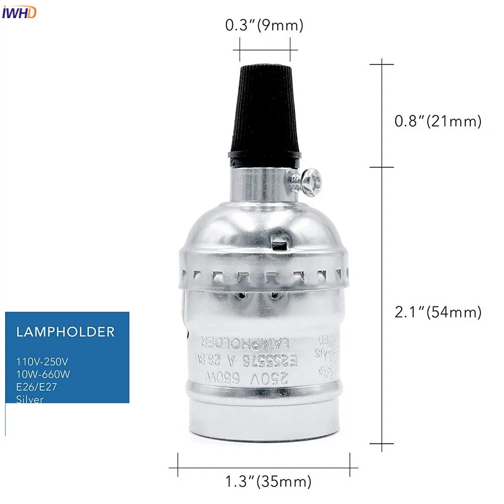 

IWHD Держатель лампы алюминиевый E27 черный