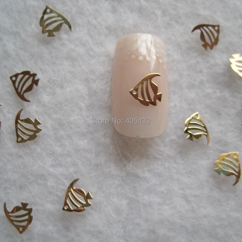 Прибл. 1000 шт./пакет металлические золотые рыбки не клейкие ломтики украшения для