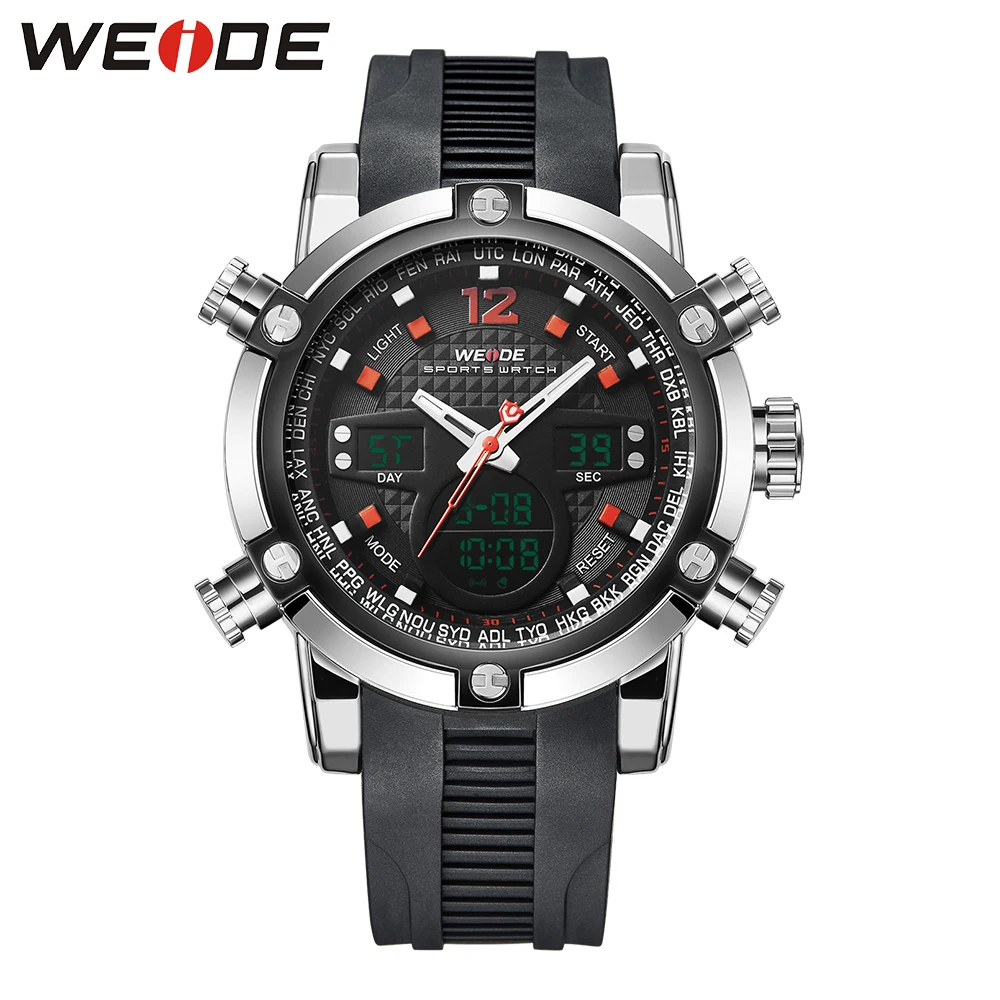 Популярный бренд часы 30 М Водонепроницаемость ЖК-кварц мужской Relogio секундомер