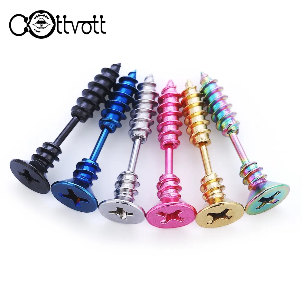 2 шт./лот винт серьги гвоздики задержка программы из нержавеющей стали винтовой