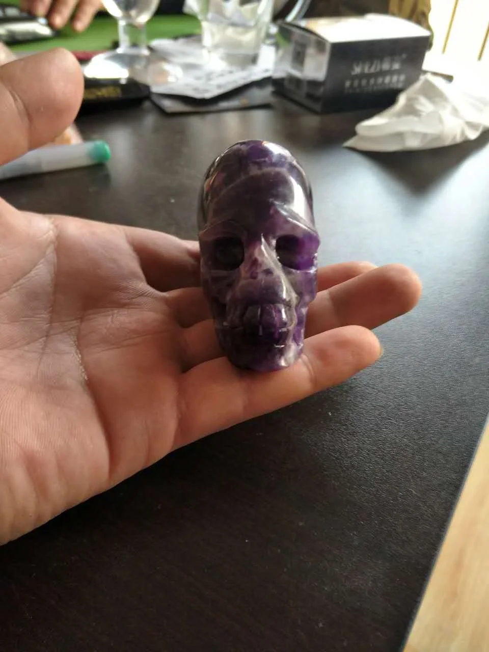 1 шт. 250 г 100% натуральный аметист кварц хрусталь череп|healing quartz crystals|healing crystal