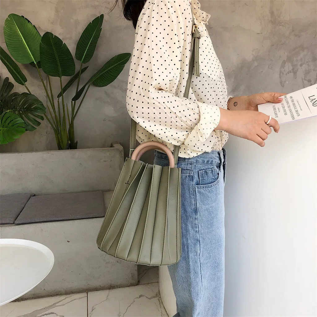 MOLAVE сумки твердые сумки для женщин Ретро чистый цвет кожаная сумка Bouffant Tote Сумка почтальон новая пляжная упаковка 9429