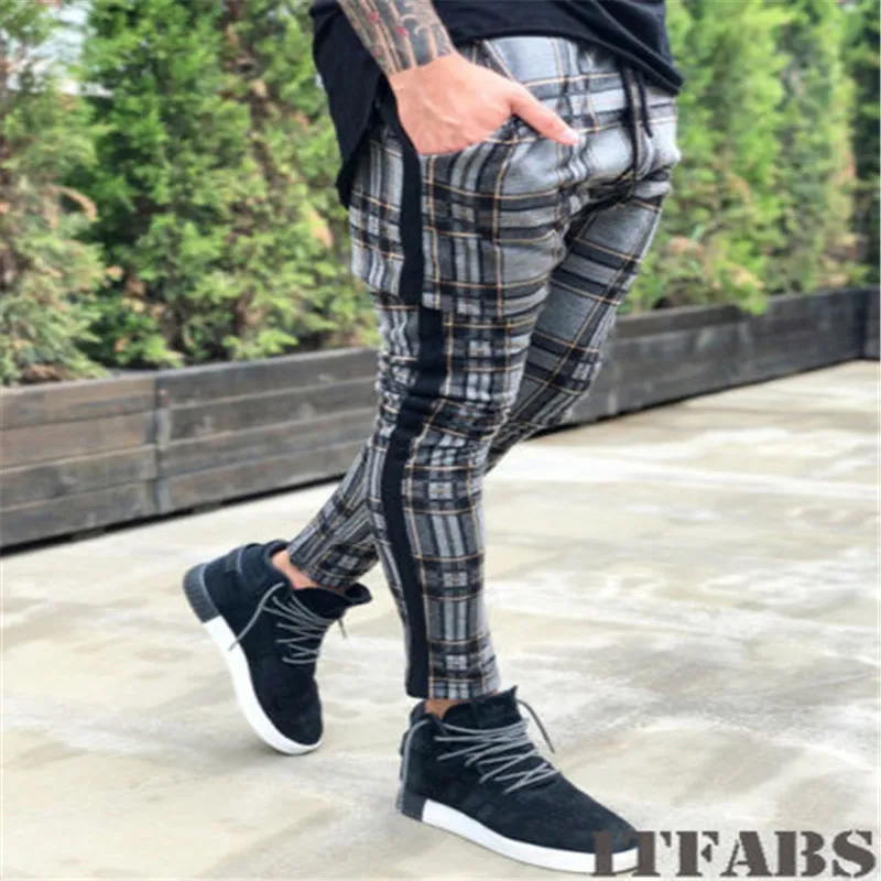 2018 хлопковые мужские спортивные штаны повседневные эластичные для фитнеса