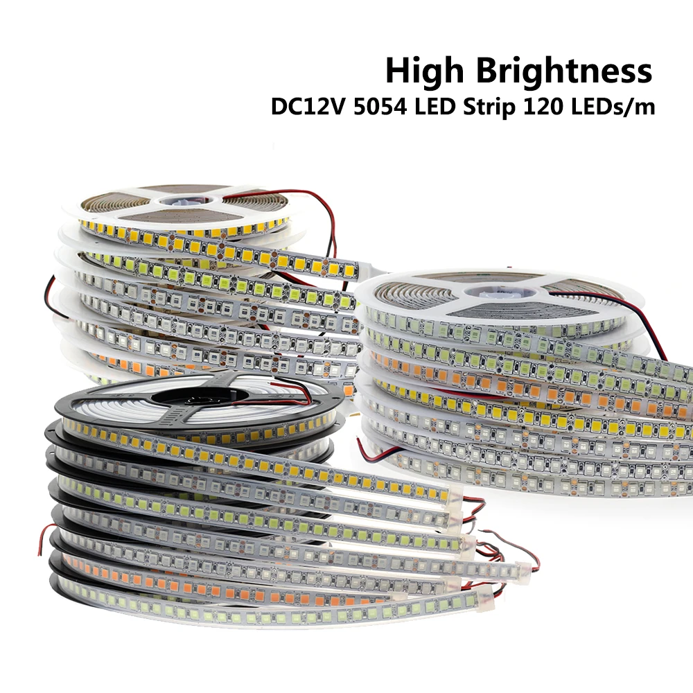 Светодиодная лента 5054 DC12V 120 светодиодный s/m 5 м гибкий ленточный светильник теплый белый холодный белый ледяной, синий, розовый, RGB Светодиодная лента 5050 120 светодиодный/м