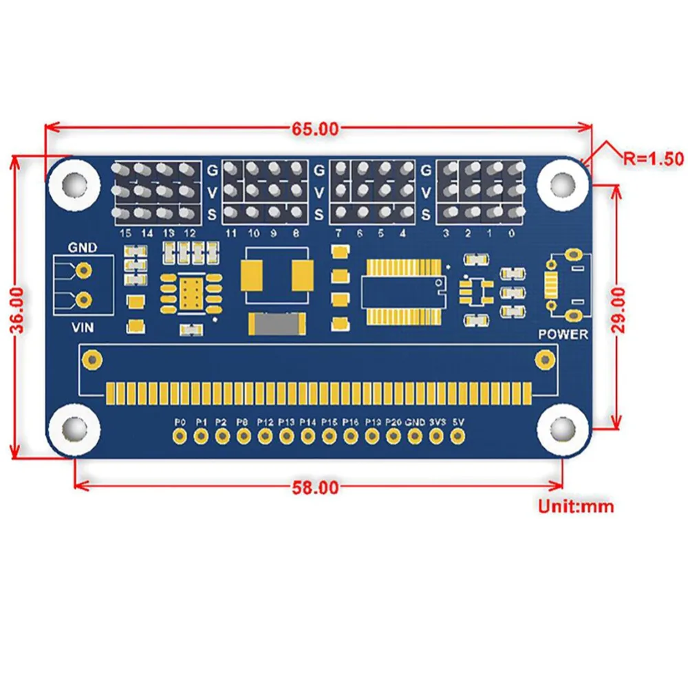 5 шт. 16-канальный 12-разрядный сервопривод I2C 5V 3A PCA9685 PWM адаптер объектива для камер micro: бит microbit, для SG90 MG90S MG996R RC сервоприводы FZ3322