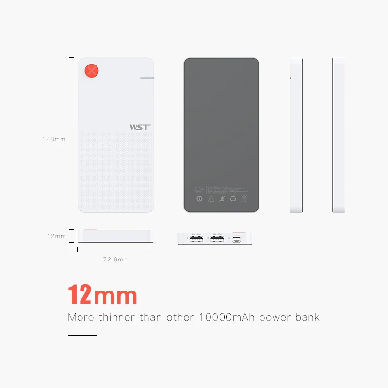 Внешний аккумулятор WST 10000 мАч для iPhone Samsung Xiaomi|Внешние аккумуляторы| |