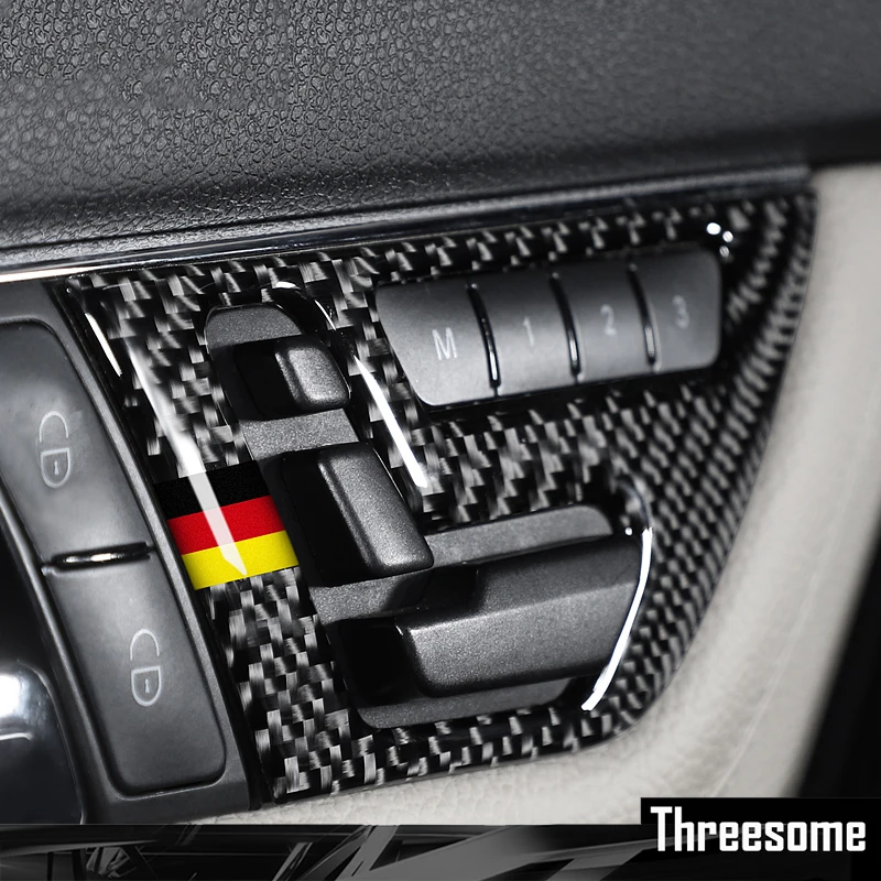 

SXRTZM For Mercedes C Class W204 Carbon Fiber Modification Car Interior Stickers Seat Adjust Button Knob Switch Panel Covers 2pc