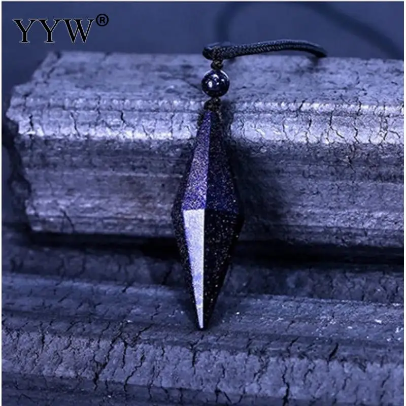 Роскошный стильный натуральный синий золотой песчаник кулон Лидер продаж