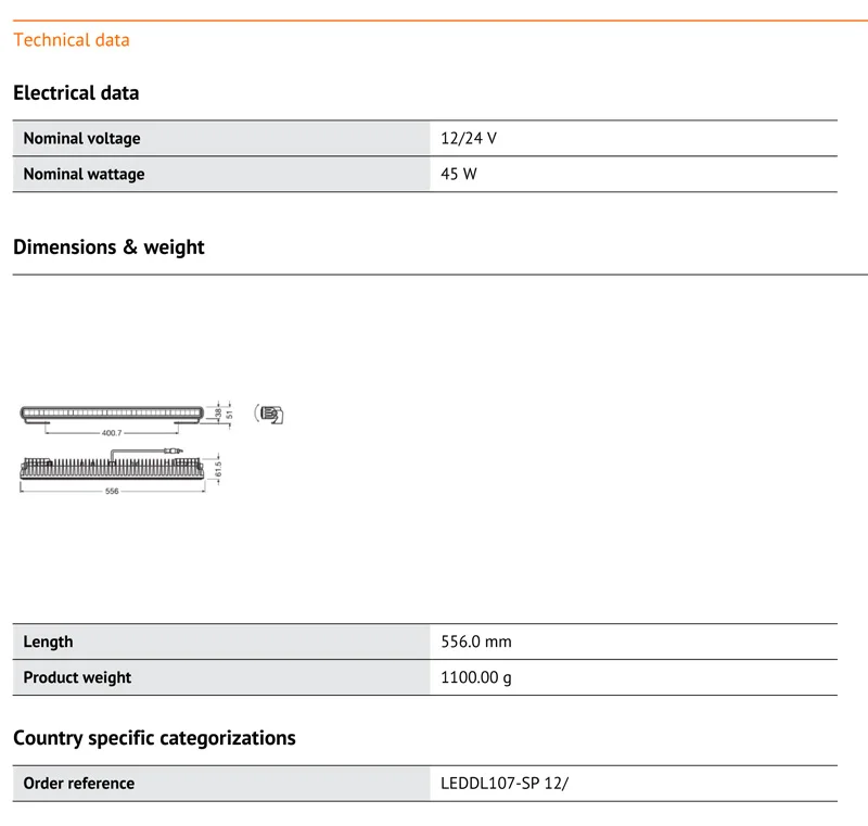 OSRAM Светодиодная панель SX500-SP светодиодный DL107-SP 45 W 556 мм свет крючок 6000 K холодный синий свет пятно луча+ 370 м тонкий дизайн 5000 h жизни