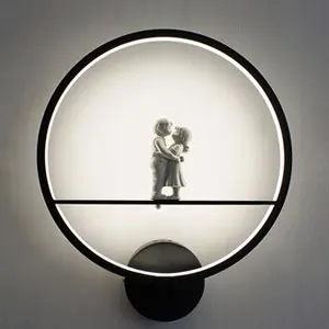 Lover black Европейский ангел птица светодиодный настенный светильник современная лестница прохода светодиодный светильник s фон кафе прикроватная Спальня Гостиная настенный светильник бра - Цвет абажура: Lover black