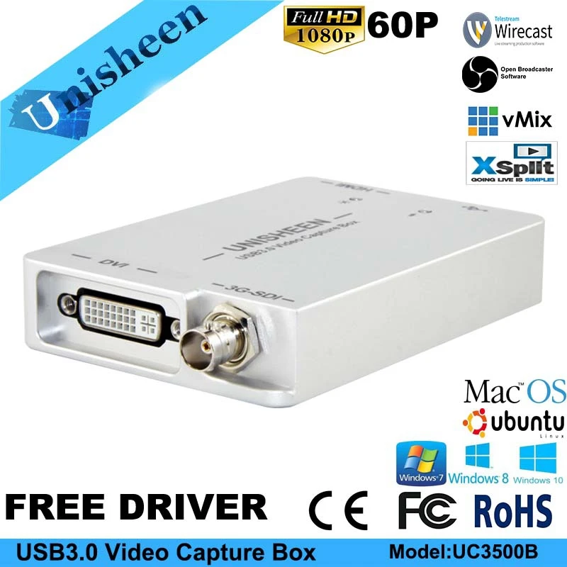 USB3.0 SDI DVI HDMI к USB карта видеозахвата FPGA донгл игра потоковая прямая трансляция 1080P OBS/vMix/wiscast/Xsplit