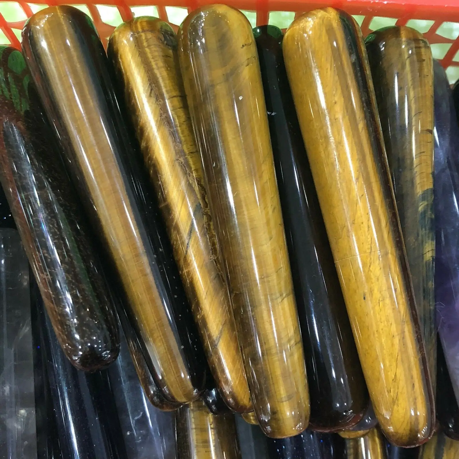 Натуральная кварцевая Массажная палочка тигровый глаз с кристаллами для лица и