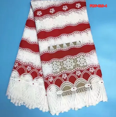 White&ampmaroon African guipure lace fabric with shadda bazin riche getzner combination 5yards/pcs for sewing dress Apr-5-2018 | Дом и сад
