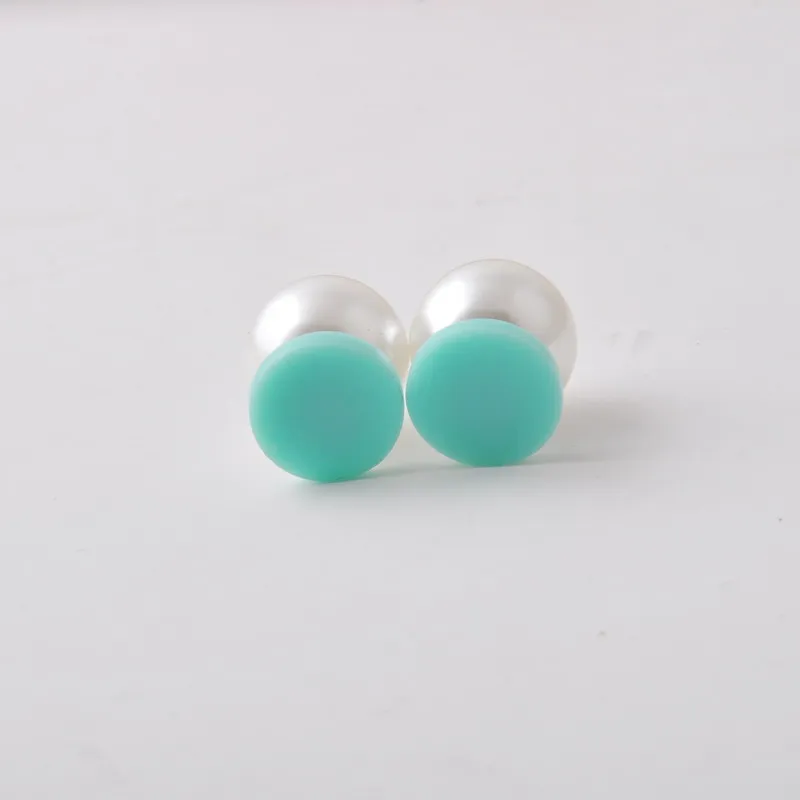 Женские Двухсторонние серьги гвоздики Rainbery2021 из акрила с монограммой и жемчугом