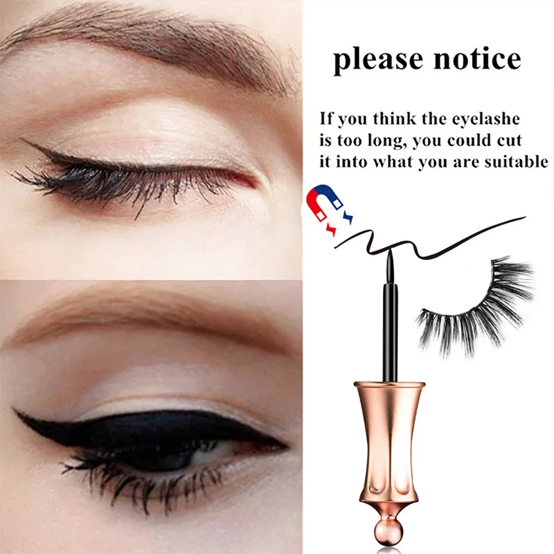 Магнитная жидкая подводка для глаз водонепроницаемая гладкая розовое золото