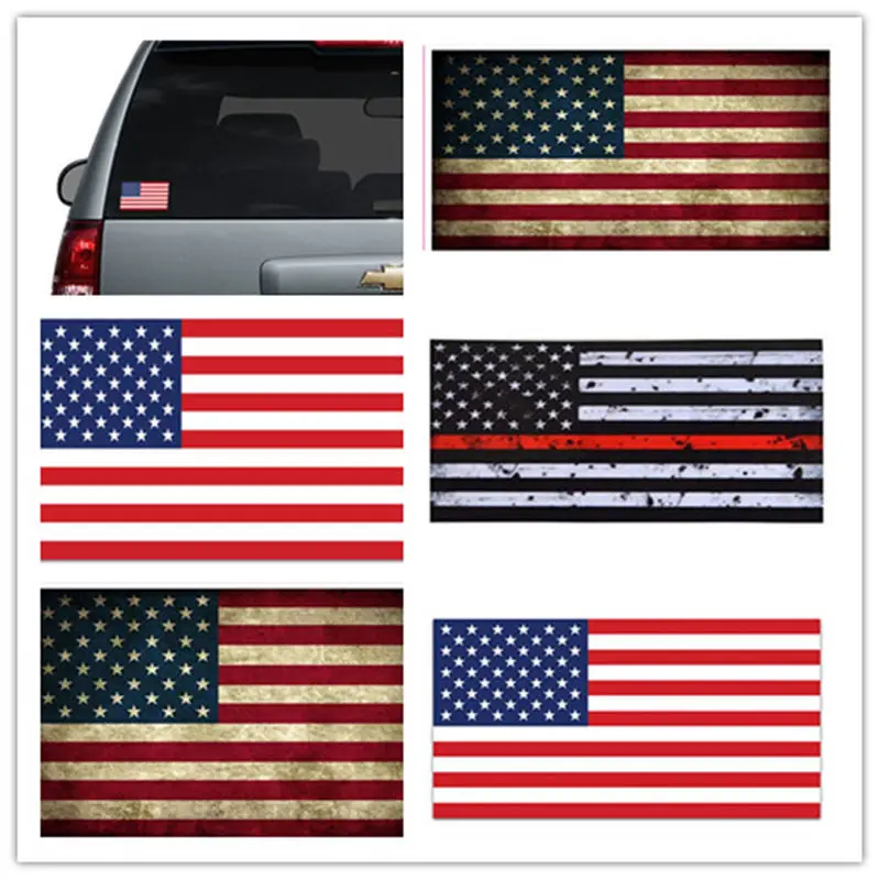 2 шт. тонкие виниловые Красные линии с американским флагом|Наклейки на