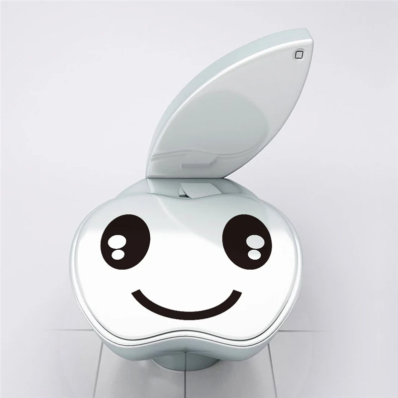 Бесплатная доставка наклейки на унитаз Улыбка глаз украшение для дома