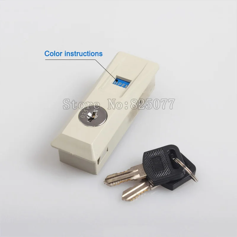 Пластиковый замок для шкафа с красными и зелеными инструкциями скользящий